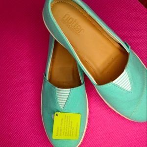 Hotter turquoise slip ons